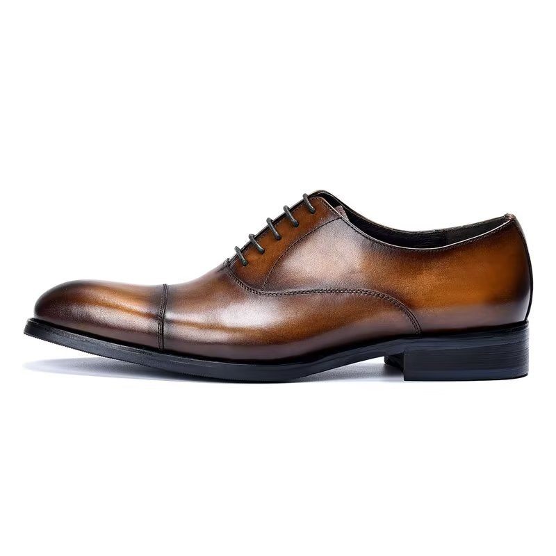 Sapatos Formais Masculinos Opulentos Sociais Couro Oxford - Café