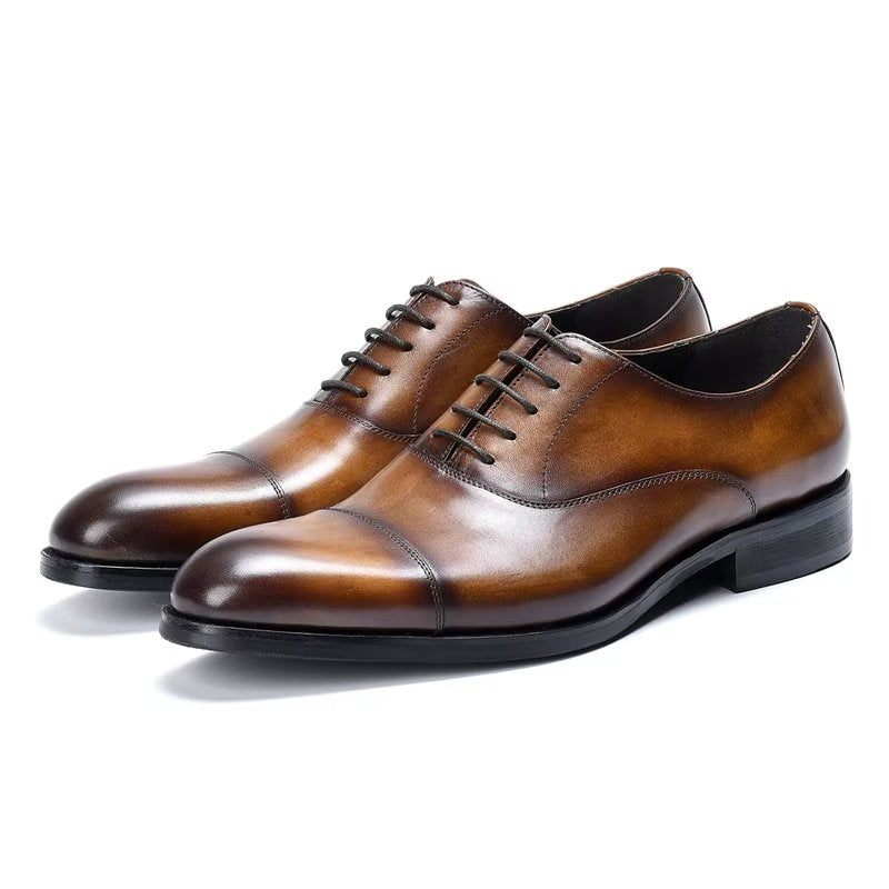 Sapatos Formais Masculinos Opulentos Sociais Couro Oxford - Café