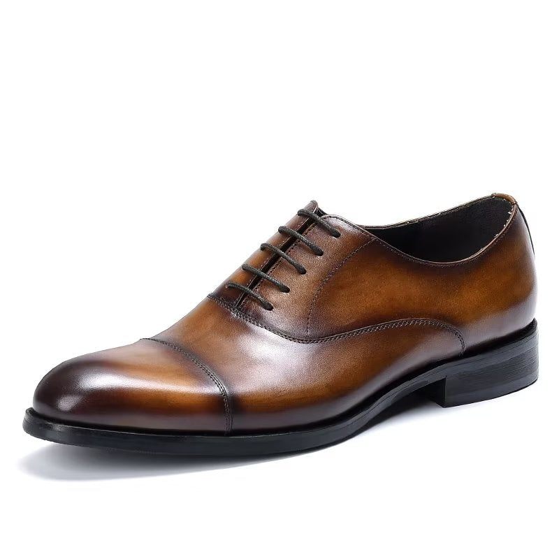 Sapatos Formais Masculinos Opulentos Sociais Couro Oxford - Café