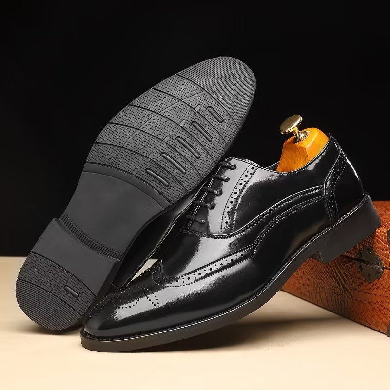 Sapatos Formais Masculinos Opulentos Sociais Oxford Bico Fino - Preto