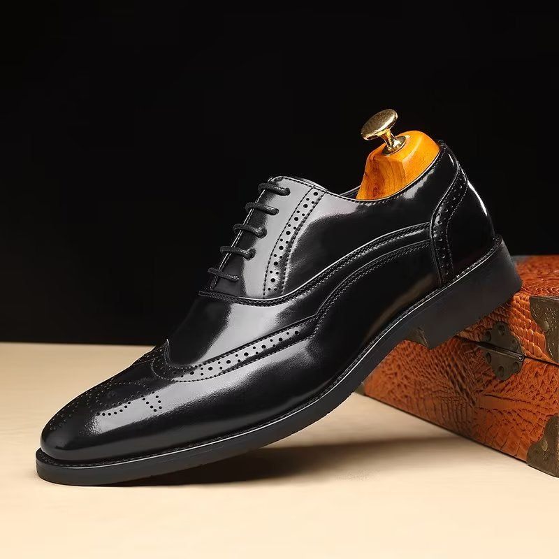 Sapatos Formais Masculinos Opulentos Sociais Oxford Bico Fino - Preto