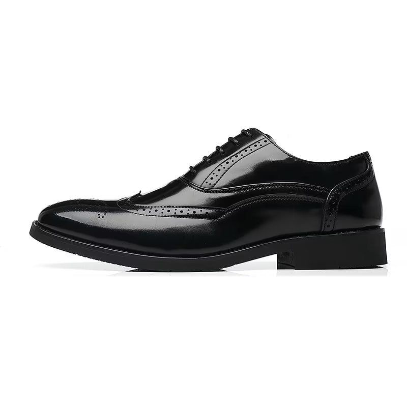 Sapatos Formais Masculinos Opulentos Sociais Oxford Bico Fino - Preto