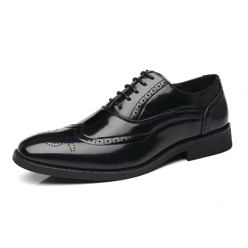 Sapatos Formais Masculinos Opulentos Sociais Oxford Bico Fino - Preto