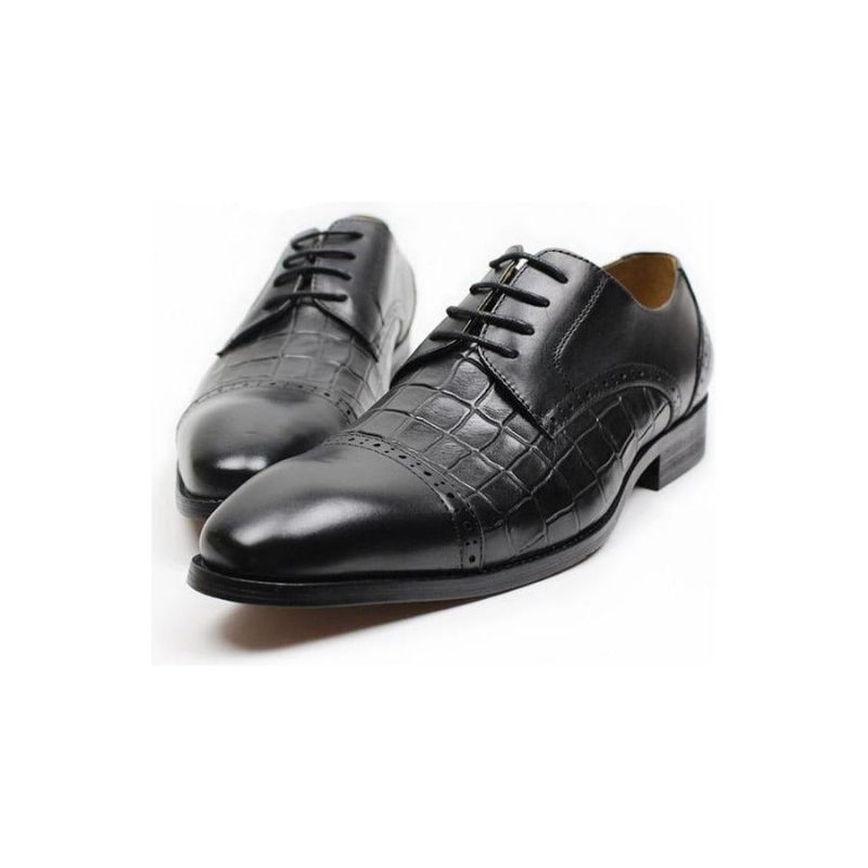 Sapatos Formais Masculinos Oxford Couro Vaca Genuíno - Preto