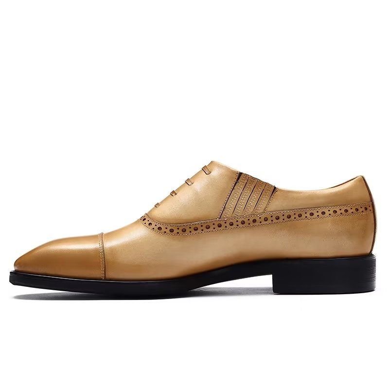 Sapatos Formais Masculinos Oxford Lace Up Casuais - Marrom