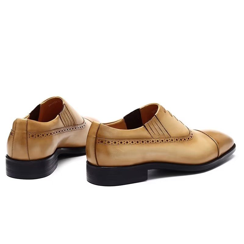 Sapatos Formais Masculinos Oxford Lace Up Casuais - Marrom