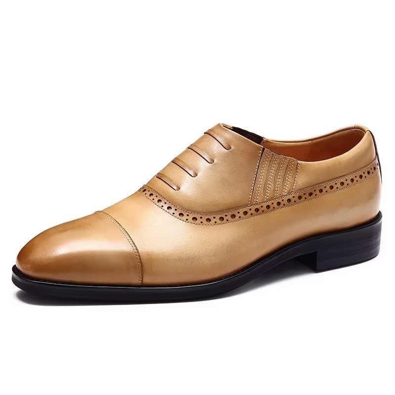 Sapatos Formais Masculinos Oxford Lace Up Casuais - Marrom