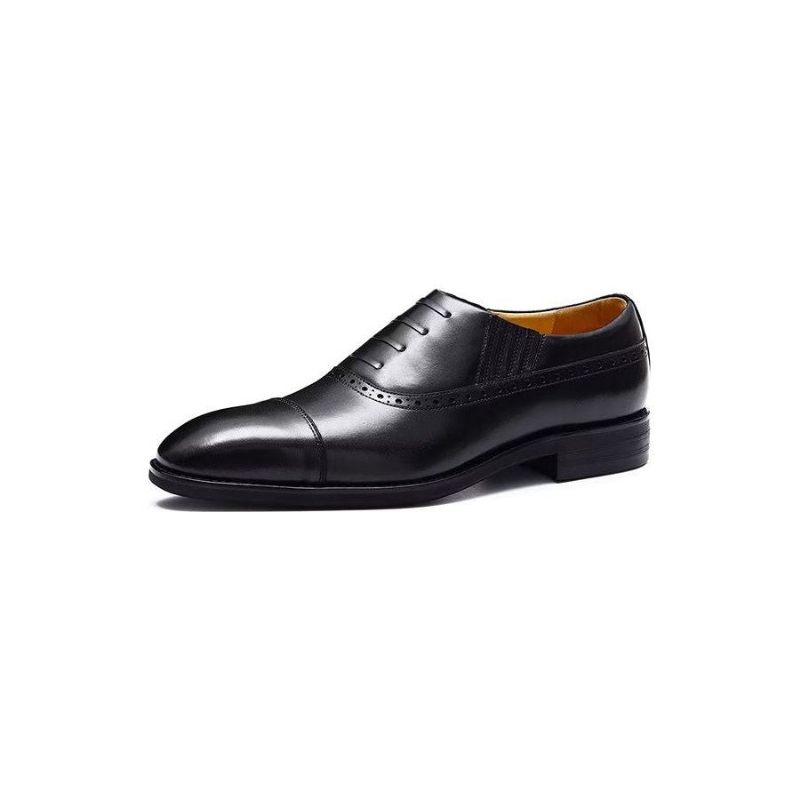 Sapatos Formais Masculinos Oxford Lace Up Casuais - Preto