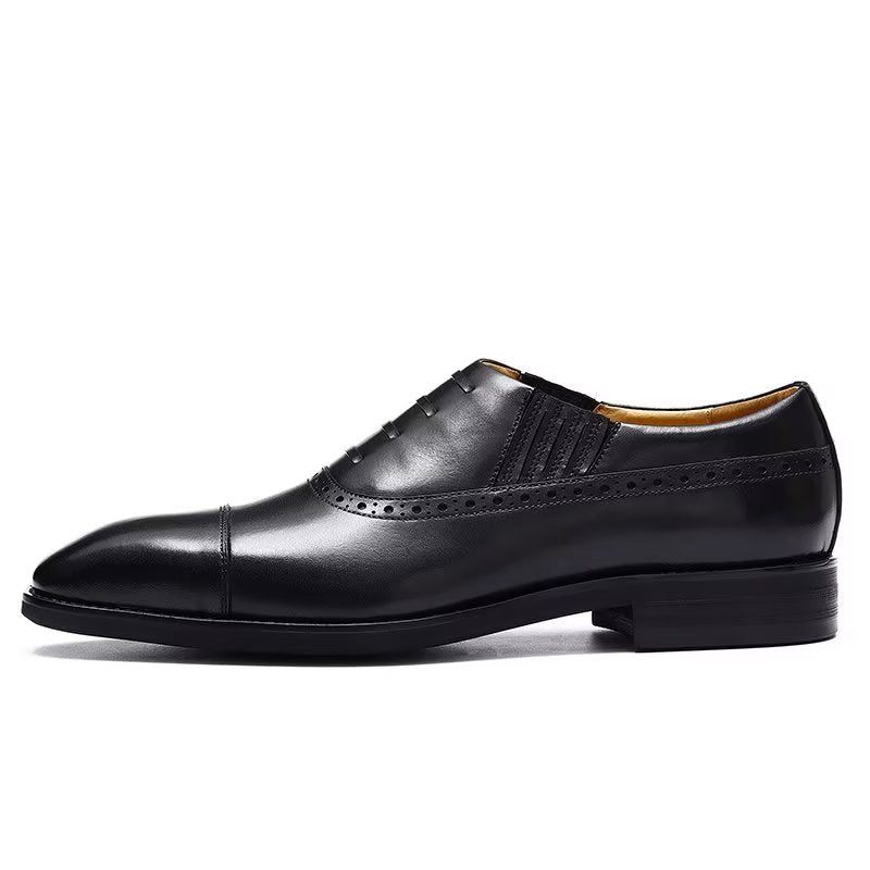 Sapatos Formais Masculinos Oxford Lace Up Casuais - Preto