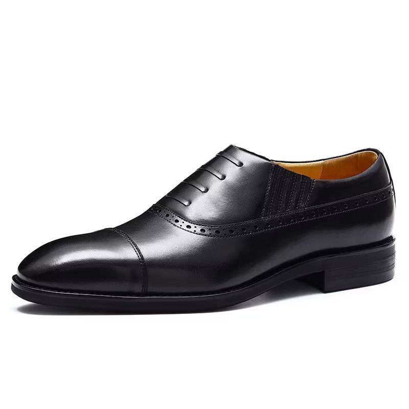 Sapatos Formais Masculinos Oxford Lace Up Casuais - Preto