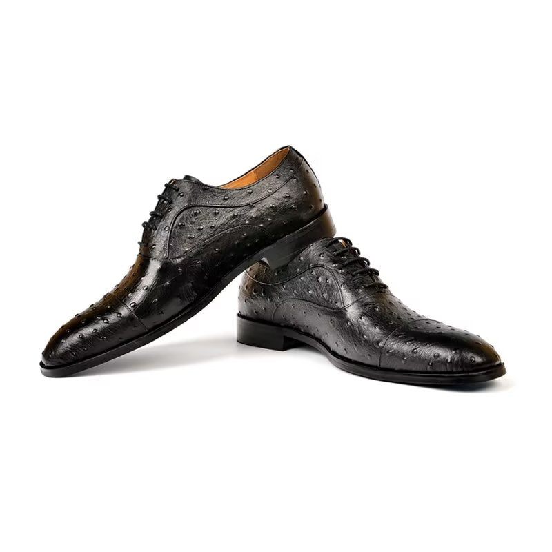 Sapatos Formais Masculinos Padrão Exótico Sofisticados Oxford - Preto