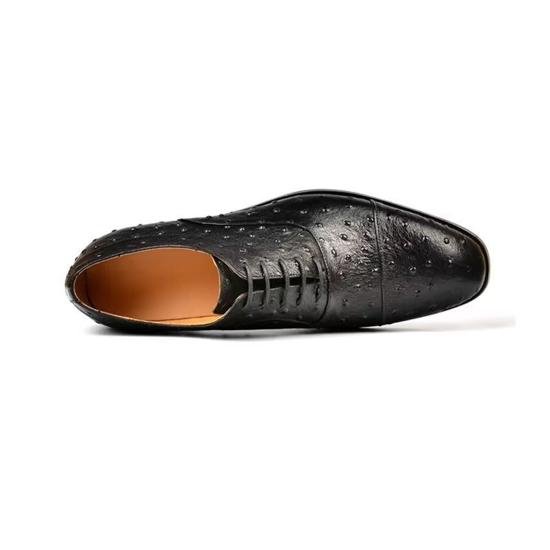 Sapatos Formais Masculinos Padrão Exótico Sofisticados Oxford - Preto