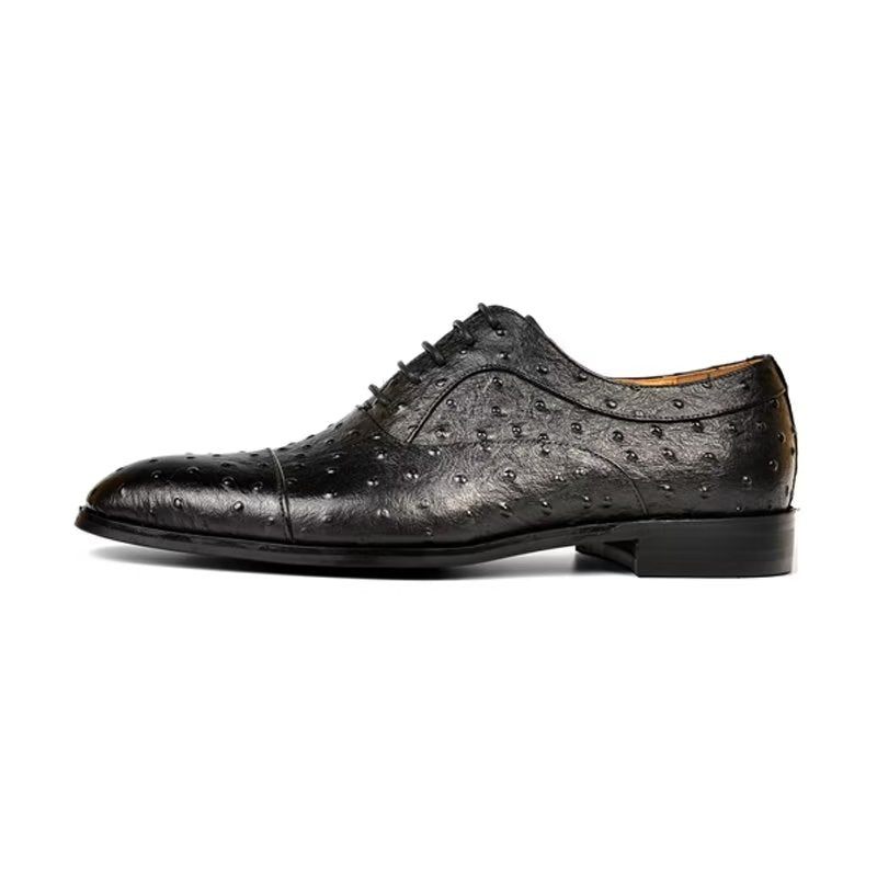 Sapatos Formais Masculinos Padrão Exótico Sofisticados Oxford - Preto