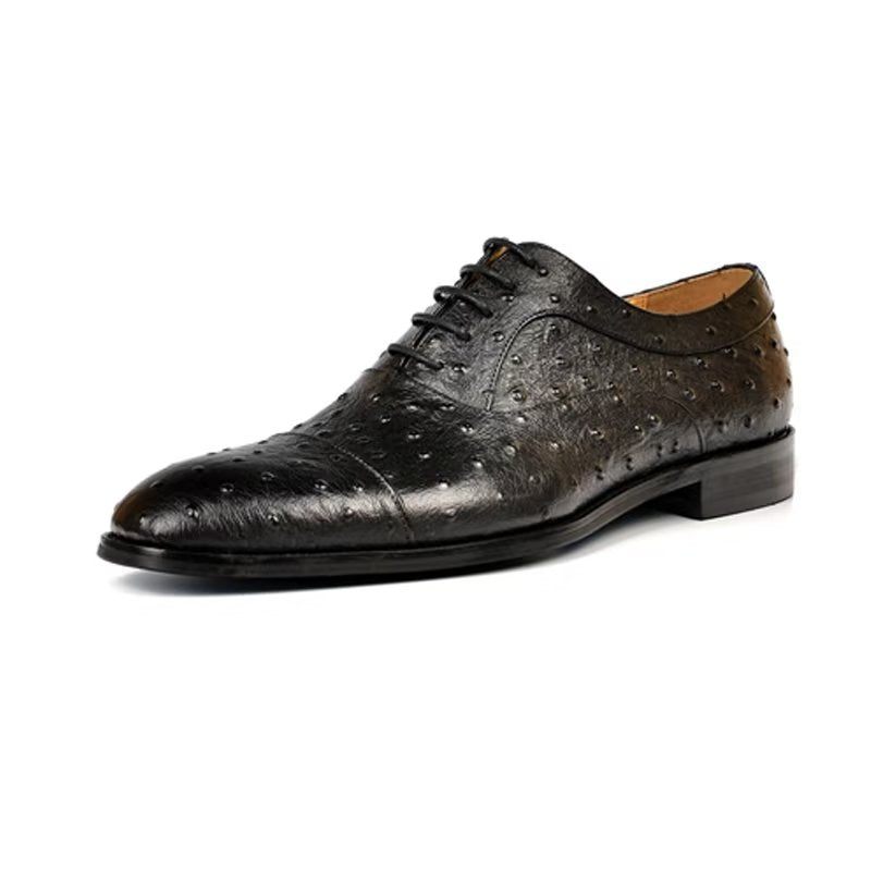 Sapatos Formais Masculinos Padrão Exótico Sofisticados Oxford - Preto