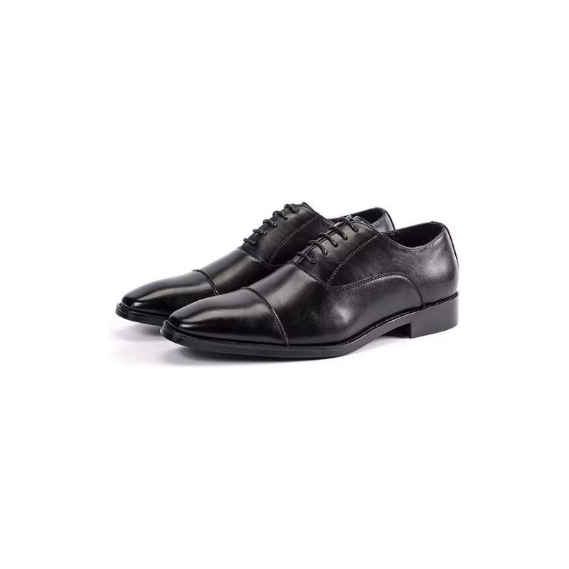 Sapatos Formais Masculinos Pu Com Cadarço - Preto