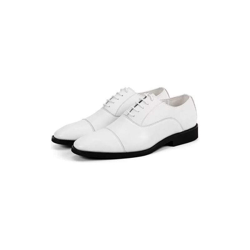 Sapatos Formais Masculinos Pu Com Cadarço - Branco