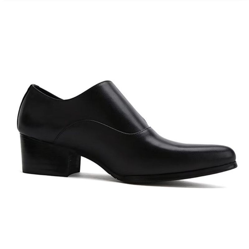 Sapatos Formais Masculinos Refinados Em Relevo Bico Pontiagudo Monkstrap Sociais - Preto