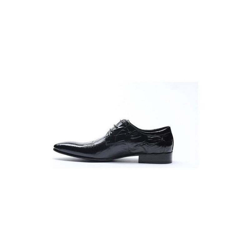 Sapatos Formais Masculinos Requintados Com Cadarço Pontiagudo Brogue - Preto