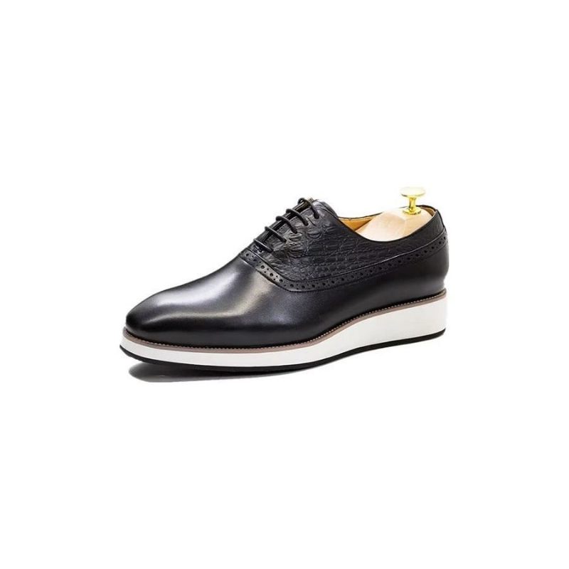 Sapatos Formais Masculinos Requintados Com Textura Crocodilo Oxford