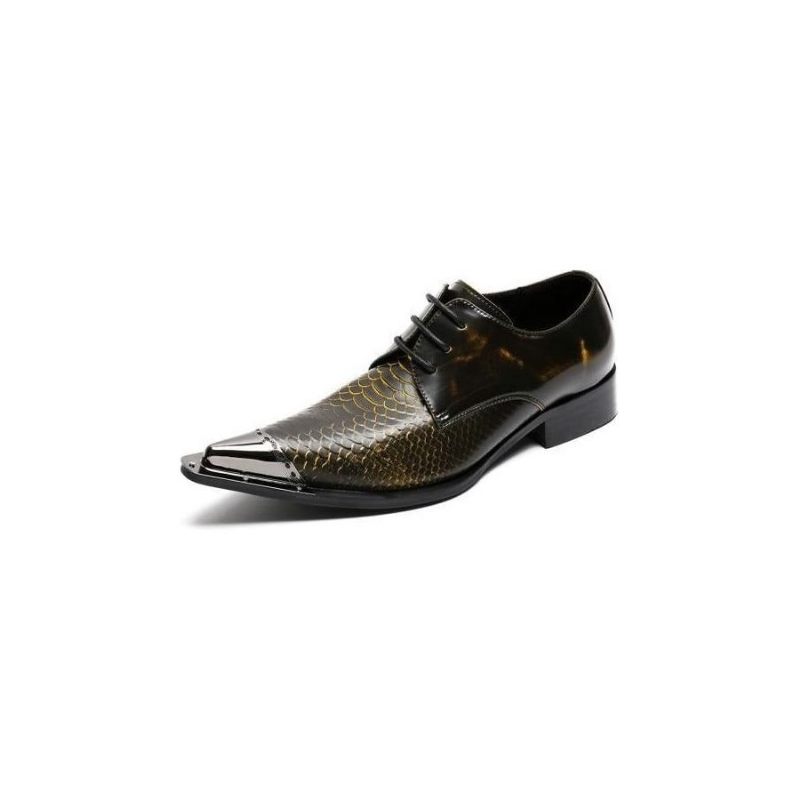 Sapatos Formais Masculinos Requintados Couro Crocodilo Bico Fino Oxfords