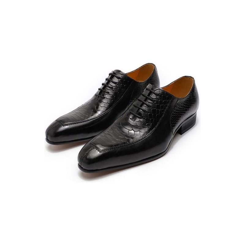 Sapatos Formais Masculinos Requintados Oxford Bico Fino - Preto 