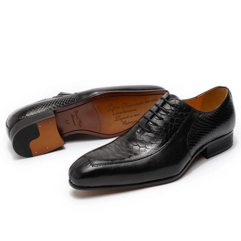 Sapatos Formais Masculinos Requintados Oxford Bico Fino - Preto 