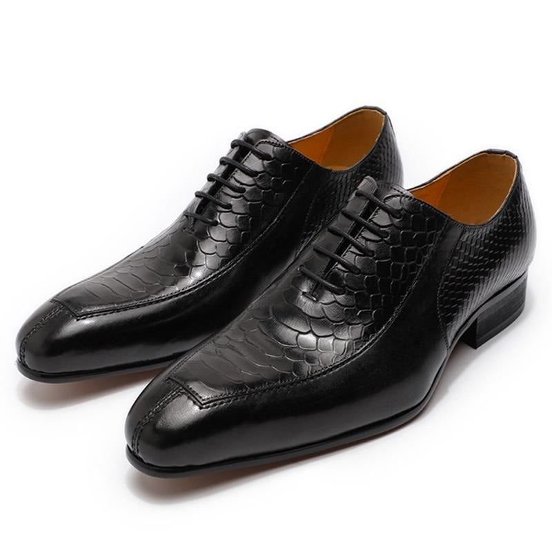 Sapatos Formais Masculinos Requintados Oxford Bico Fino - Preto 