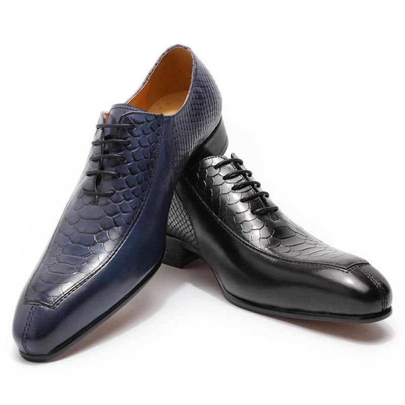 Sapatos Formais Masculinos Requintados Oxford Bico Fino -  Azul