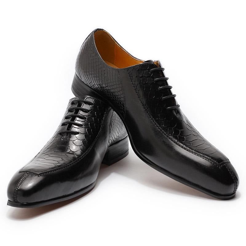 Sapatos Formais Masculinos Requintados Oxford Bico Fino - Preto 