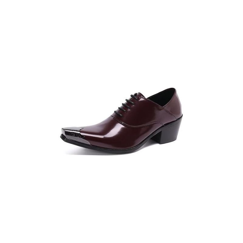 Sapatos Formais Masculinos Requintados Oxford Couro Vaca - Vermelho