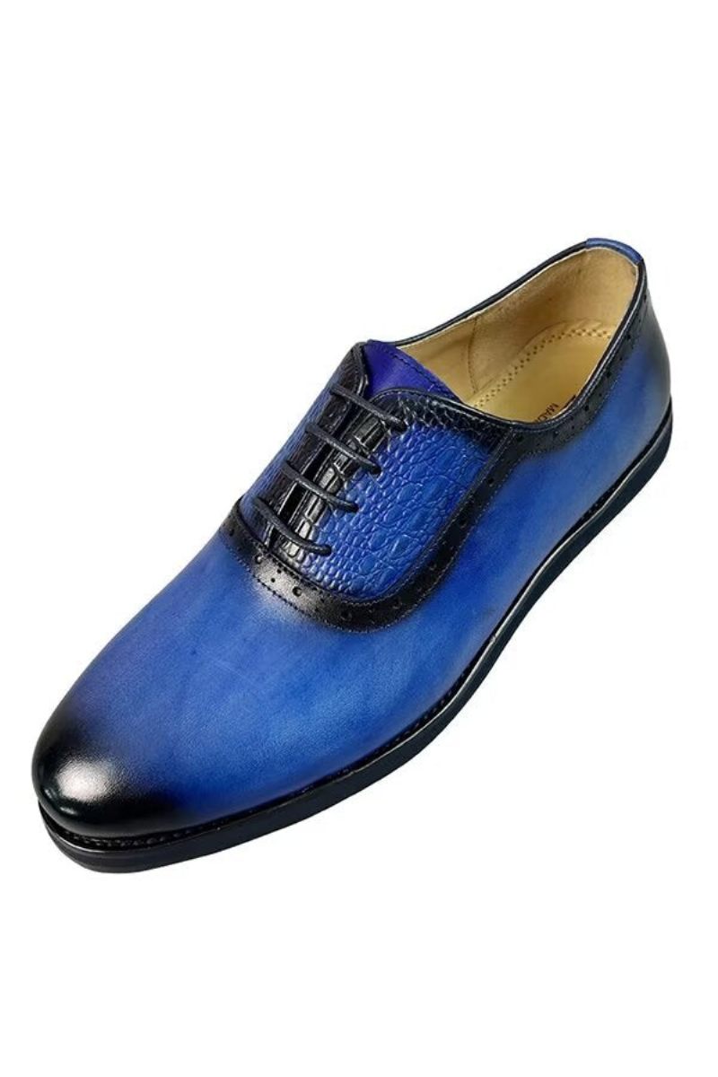 Sapatos Formais Masculinos Sapatilhas Couro Sofisticado - Azul