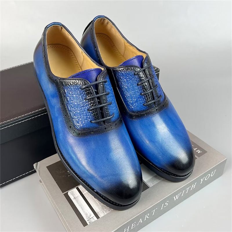 Sapatos Formais Masculinos Sapatilhas Couro Sofisticado - Azul