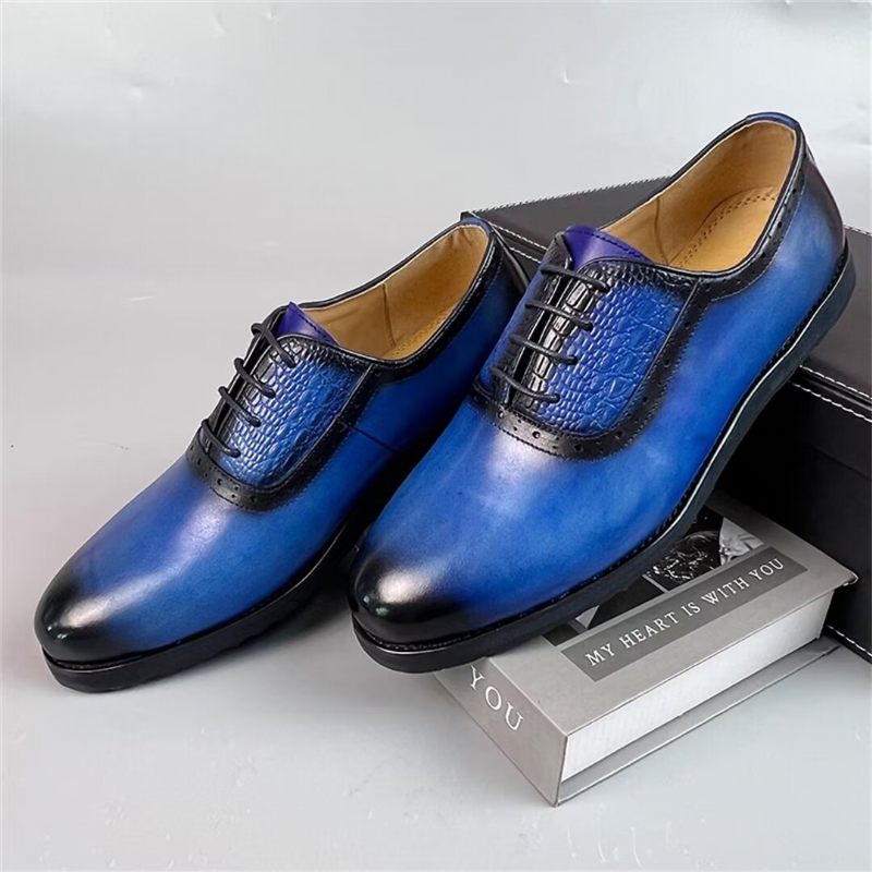 Sapatos Formais Masculinos Sapatilhas Couro Sofisticado - Azul