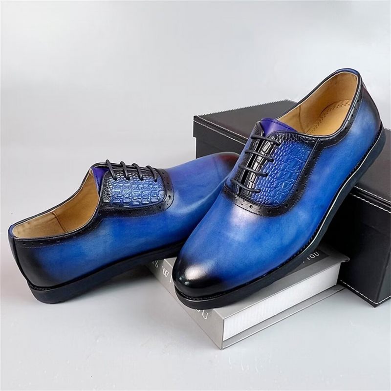 Sapatos Formais Masculinos Sapatilhas Couro Sofisticado - Azul