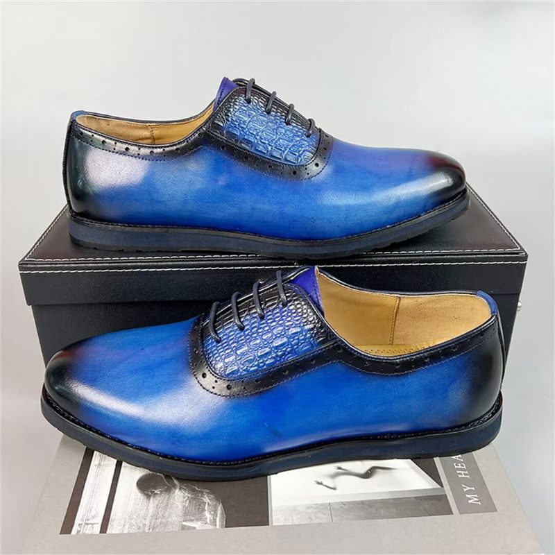 Sapatos Formais Masculinos Sapatilhas Couro Sofisticado - Azul