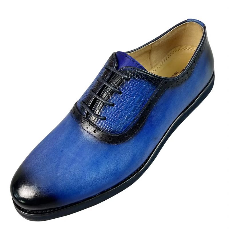 Sapatos Formais Masculinos Sapatilhas Couro Sofisticado - Azul