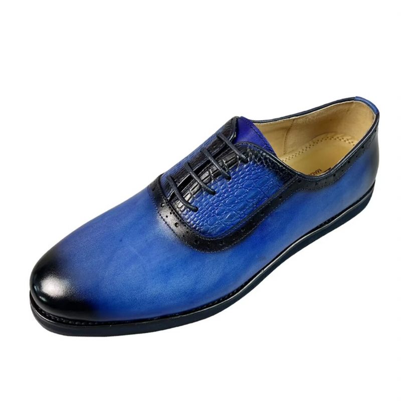 Sapatos Formais Masculinos Sapatilhas Couro Sofisticado - Azul