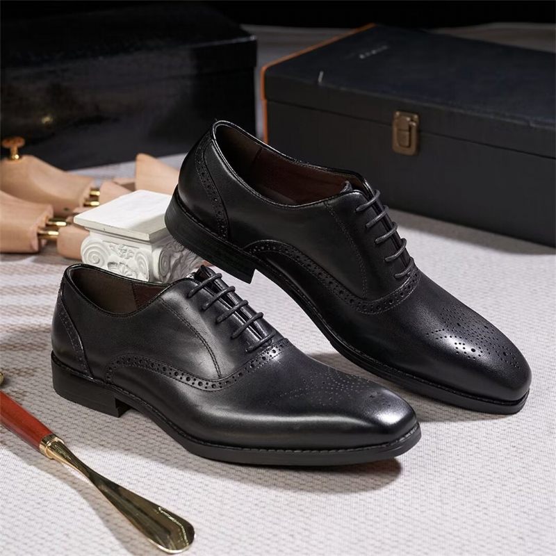 Sapatos Formais Masculinos Seleção Vestido Couro Estilo Urbano - Preto