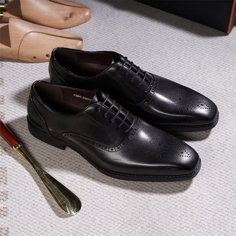 Sapatos Formais Masculinos Seleção Vestido Couro Estilo Urbano - Preto