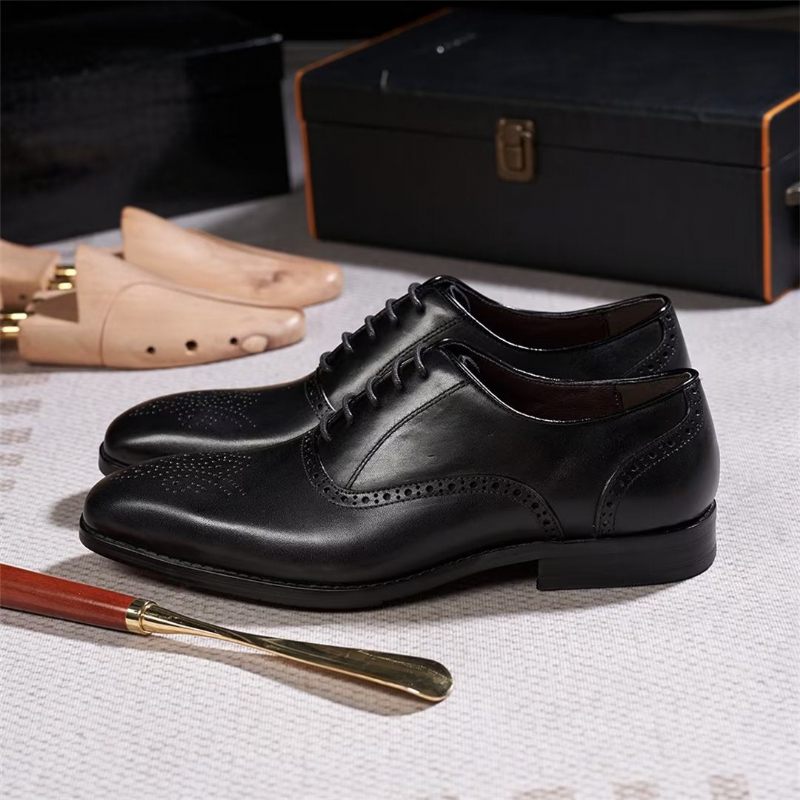 Sapatos Formais Masculinos Seleção Vestido Couro Estilo Urbano - Preto