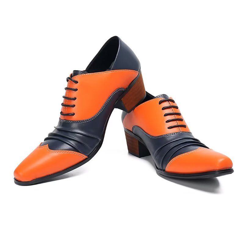 Sapatos Formais Masculinos Sem Cadarço Oxford - Laranja