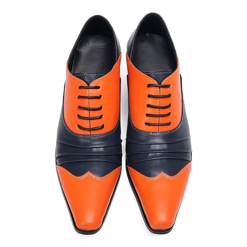 Sapatos Formais Masculinos Sem Cadarço Oxford - Laranja