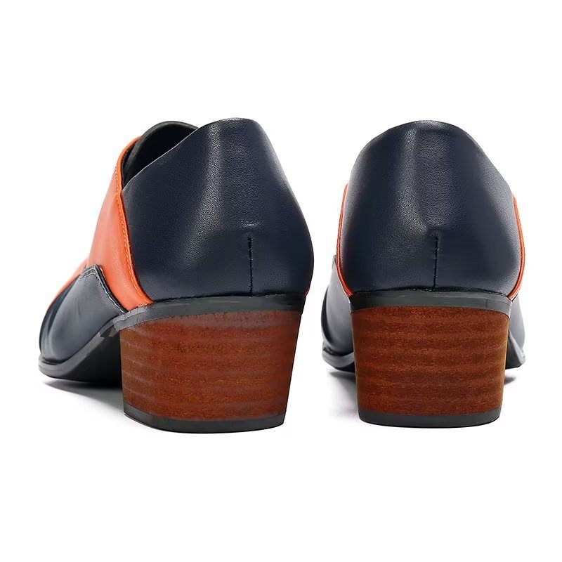 Sapatos Formais Masculinos Sem Cadarço Oxford - Laranja