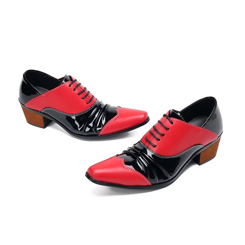 Sapatos Formais Masculinos Sem Cadarço Oxford - Vermelho