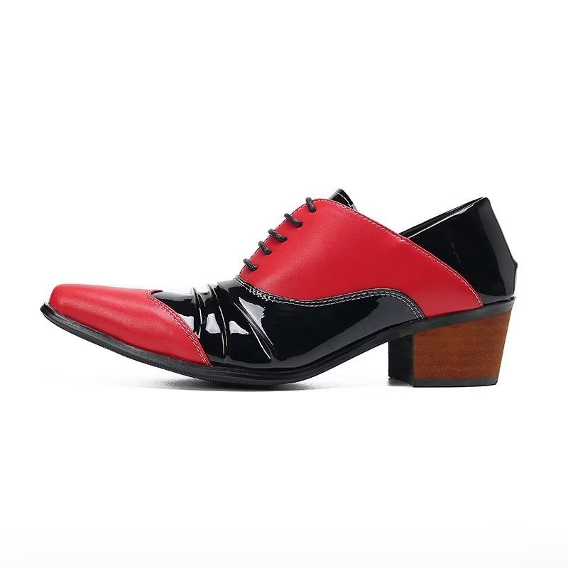 Sapatos Formais Masculinos Sem Cadarço Oxford - Vermelho