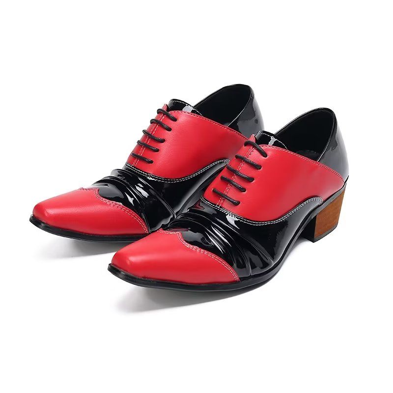 Sapatos Formais Masculinos Sem Cadarço Oxford - Vermelho