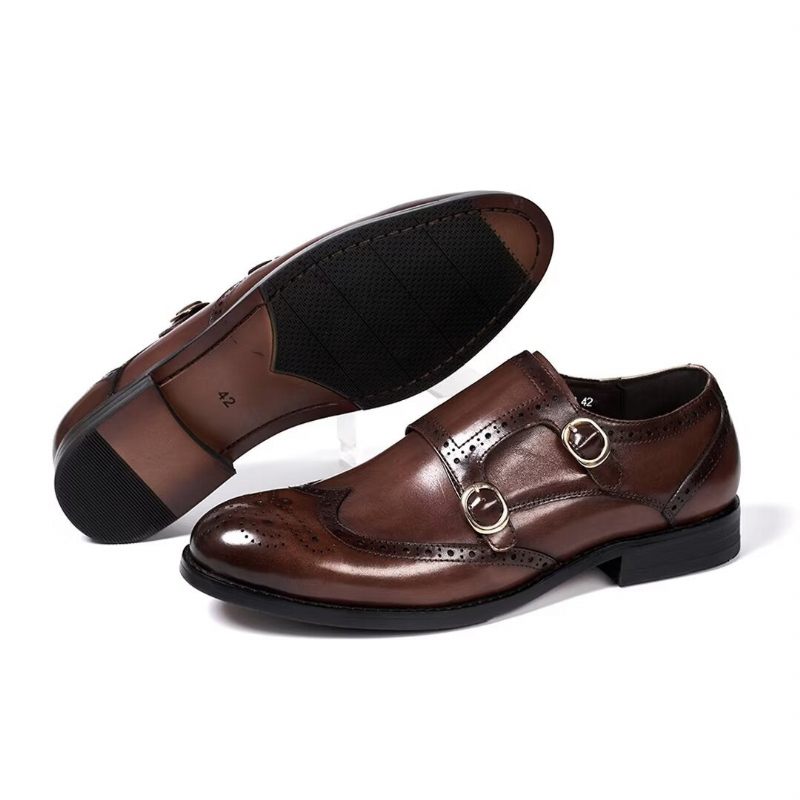 Sapatos Formais Masculinos Sleek Gentleman Slip-on Essentials - Marrom