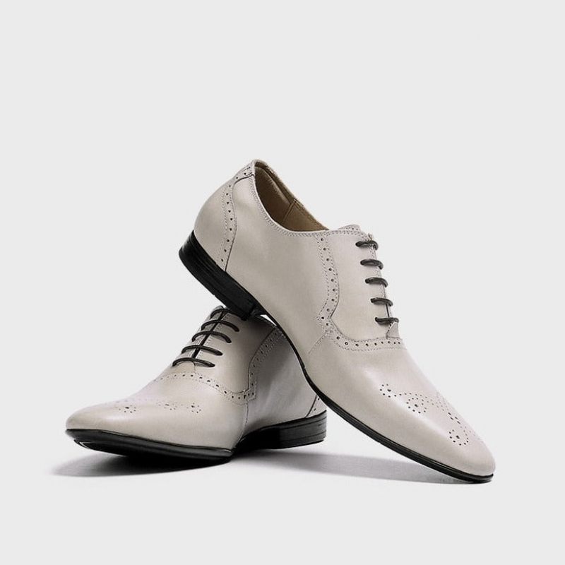 Sapatos Formais Masculinos Sociais Couro - Branco