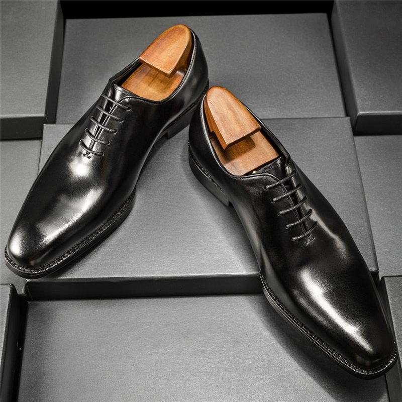 Sapatos Formais Masculinos Sociais Couro Exótico - Preto