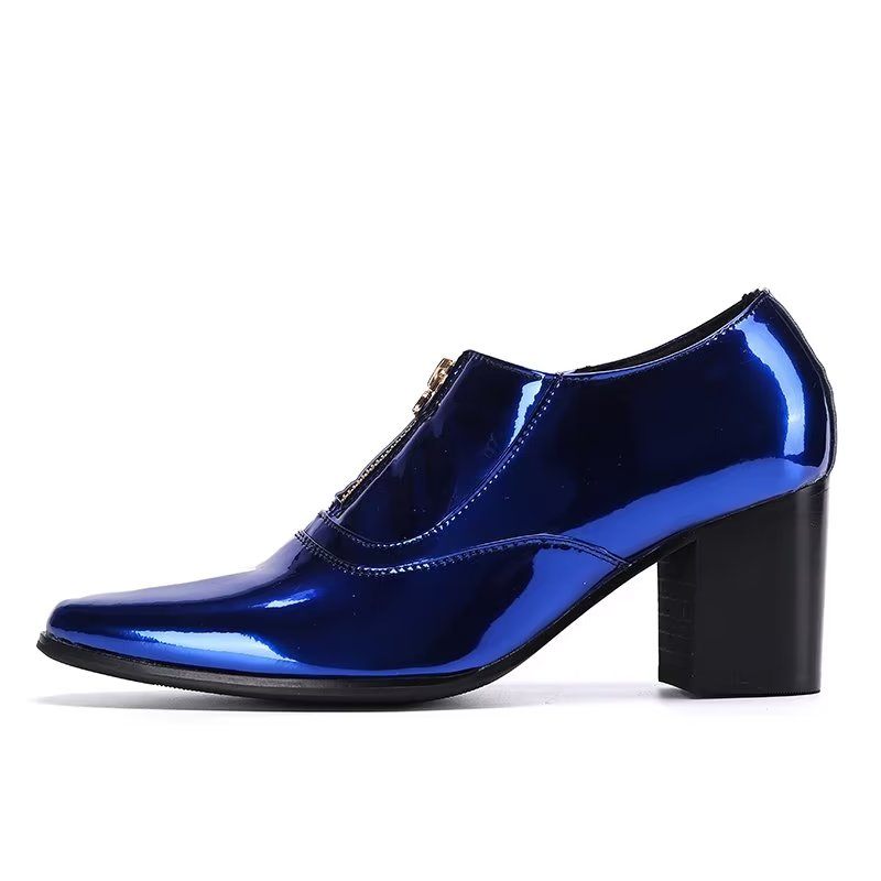 Sapatos Formais Masculinos Sociais Couro Requintados - Azul